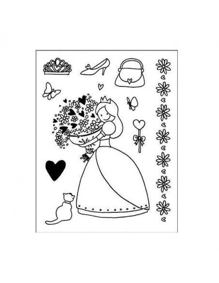 SELLOS TRANSPARENTES EN SET MINI 7 x 9 CM PRINCESAS