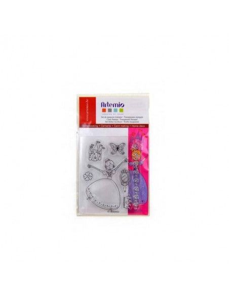 SELLOS TRANSPARENTES EN SET MINI 7 x 9 CM PRINCESAS 2