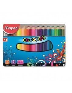 CAJA DE LAPICEROS METALICA CON 48 COLORES