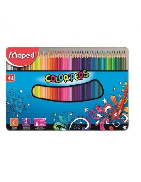 CAJA DE LAPICEROS METALICA CON 48 COLORES