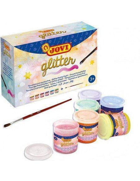 TEMPERAS GLITTER 55ML 6 UND SURTIDAS