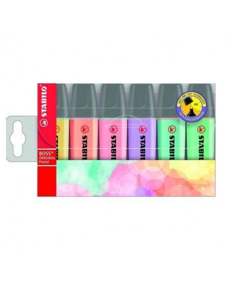  CAJA DE 6 COLORES MARCADORES STABILO BOSS PASTEL