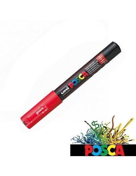 UNI POSCA A BASE DE AGUA 0.7 MM COLOR ROJO