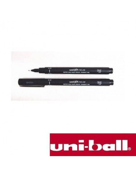 ROTULADOR CALIBRADO UNI PIN MANGA NEGRO 0.3 MM.