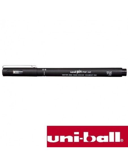 ROTULADOR CALIBRADO UNI PIN MANGA NEGRO 0.6 MM.
