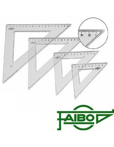 Escuadra escolar metacrilato 25 cm Faibo