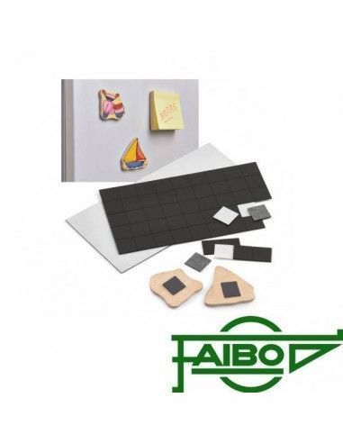 Imanes adhesivos precortados 20x20 mm Faibo
