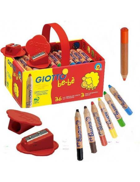 SUPER LAPICES SCHOOL SET 36 UNDS + 3 SACAPUNTAS LINEA GIOTTO BE-BE