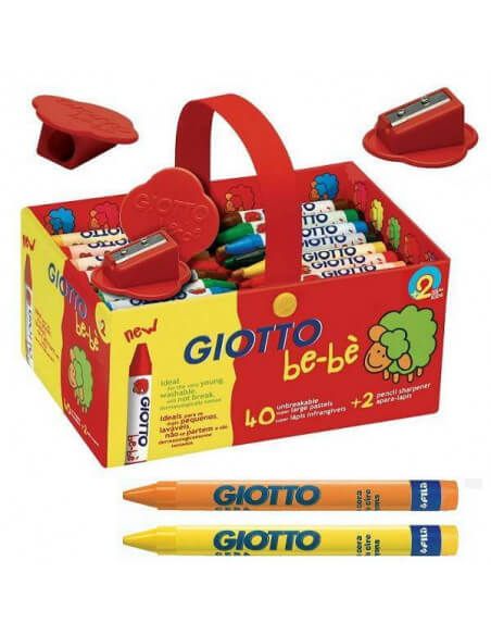 SUPER CERAS SCHOOL PACK 40 UNID + 2 SACAPUNTAS LINEA GIOTTO BE-BE
