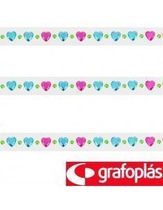 ROLLO DE ADHESIVOS PARA SCRAPBOOKING DE CORAZONES DE COLORES