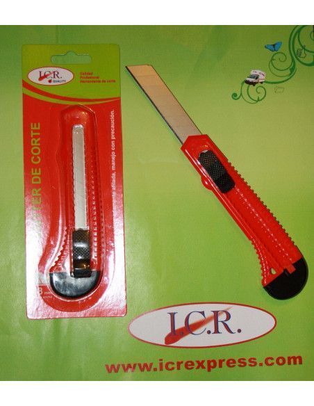 CUTTER PARA CORTAR DE 18 MM DE LARGO CON CARCASAS DE PLASTICO NARANJA ECONOMICO Y SEGURO