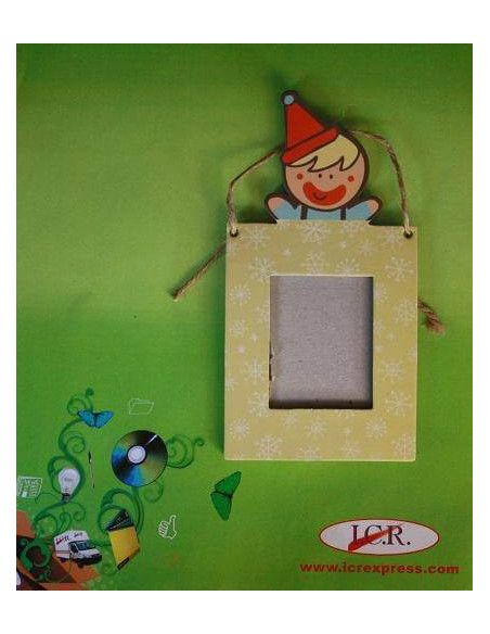  MINI MARCO DE FOTOS INFANTIL COLOR AMARILLO CON NIÑO PAYASO