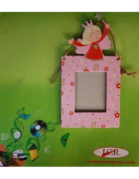  MINI MARCO DE FOTOS INFANTIL COLOR ROSA CON HADA