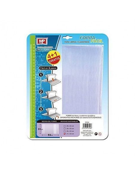 FORRO AJUSTABLE PARA LIBROS  EXPRESS 31CM PACK 5 UND MP