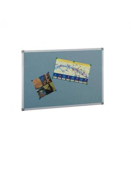 Tablero de corcho tapizado en textil 90x150 cm con marco de aluminio