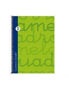 CUADERNO LAMELA 4º 3MM 80H T. EXTRA DURA VERDE