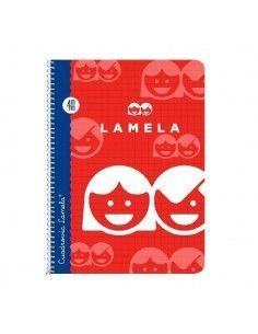 CUADERNO LAMELA 1/4 CON CUADRICULA 4MM  CON 40 HOJAS Y ESPIRAL TAPA BASICA