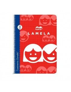 CUADERNO LAMELA 1/4 CON CUADRICULA 2.5 MM CON 40 HOJAS Y ESPIRAL TAPA BASICA