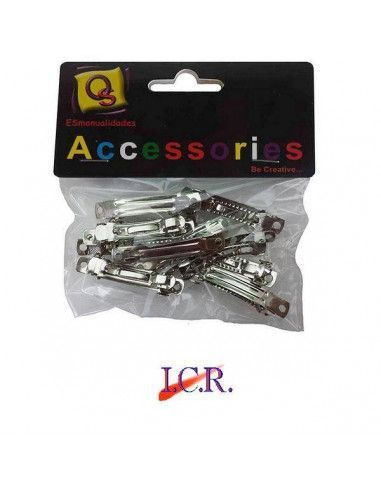 PASADOR BASE PARA CABELLO DE METAL PLATEADO 4X0.6CM