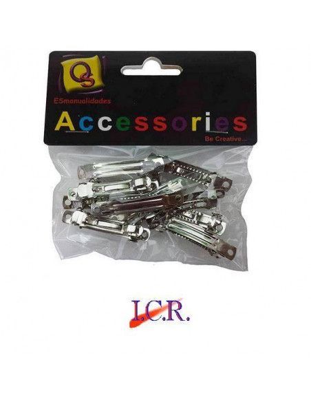 PASADOR BASE PARA CABELLO DE METAL PLATEADO 4X0.6CM