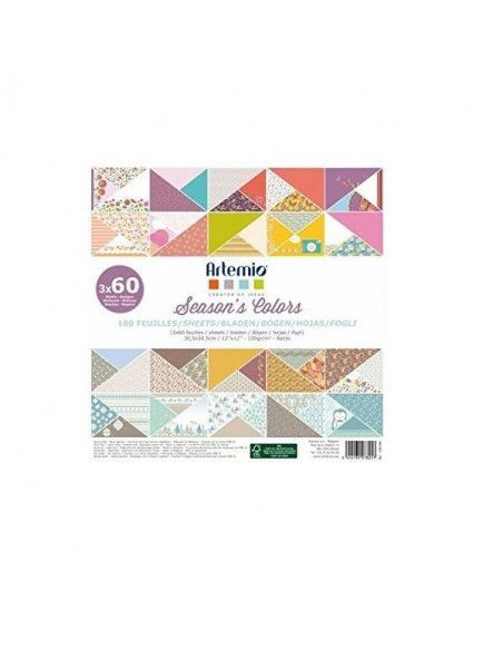 BLOCK DE HOJAS PARA SCRAP DE 180 HOJAS SEASON´S COLORS