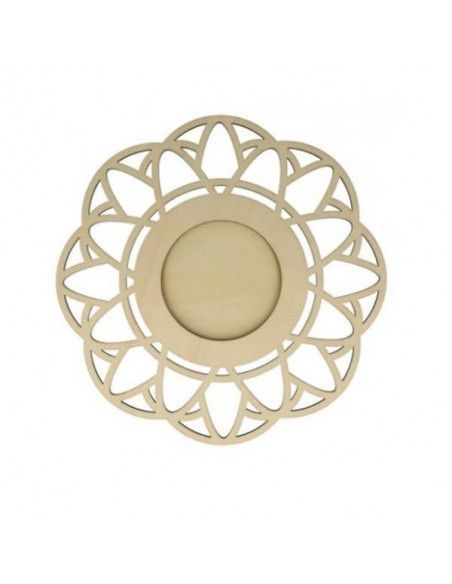 MARCO DE MADERA  DE FLOR 19.4X20.7 CM