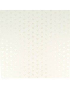 HOJAS DE 30X30 CM EFECTO METALICO CORAZÓN BLANCO