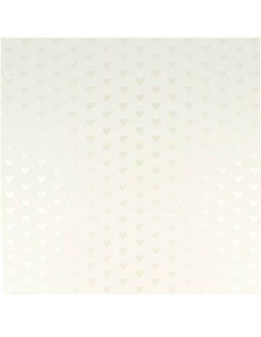 HOJAS DE 30X30 CM EFECTO METALICO CORAZÓN BLANCO