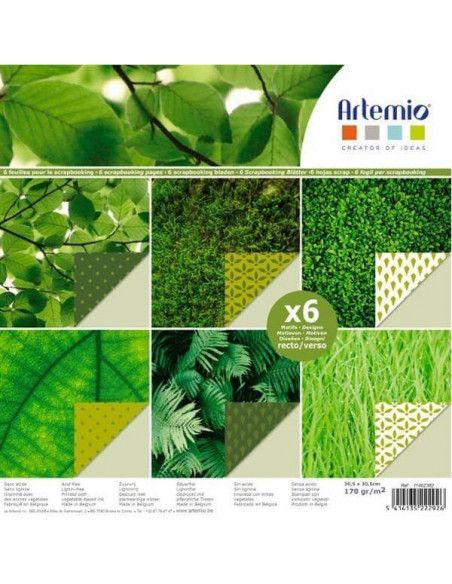 BLOCK DE 6 FOTOS PARA MANUALIDADES DE 30X30 CM NATURALEZA