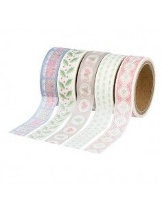 PACK DE 5 CINTAS ADHESIVAS PARA MANUALIDADES HOME SWEET HOME 5X15 MM