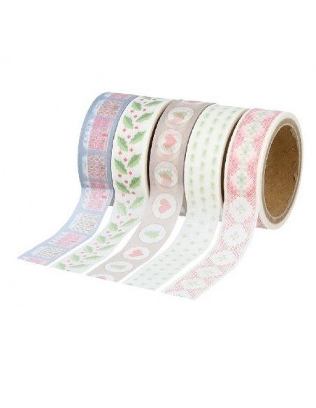 PACK DE 5 CINTAS ADHESIVAS PARA MANUALIDADES HOME SWEET HOME 5X15 MM