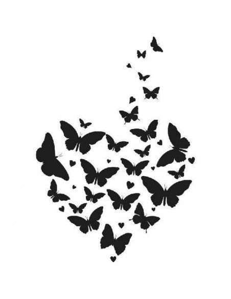 SELLO DE MADERA BANDADA DE MARIPOSAS