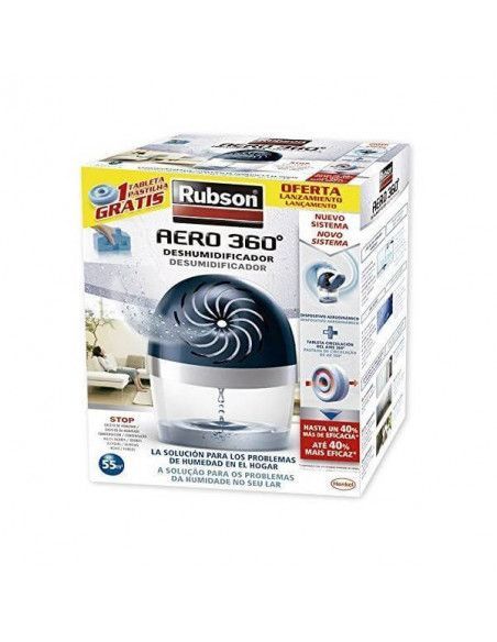 DESHUMIFICADOR Y AMBIENTADOR RUBSON AERO 360º CON PASTILLA DE 450 GR