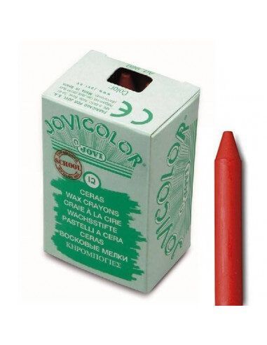 ESTUCHE DE 12 CERAS COLOR ROJO JOVI