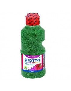 BOTE DE TEMPERA CON PURPURINA DE 250 ML COLOR VERDE