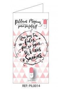 TARJETAS "QUE SEAS TAN FELIZ. QUE NO SEPAS SI VIVES O SUEÑAS"