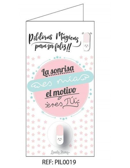 TARJETA "LA SONRISA ES MÍA EL MOTIVO ERES TÚ"