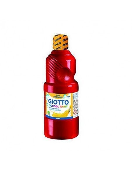 BOTE DE TEMPERA LIQUIDA ESCOLAR DE 500 ML COLOR ROJO BERMELLON