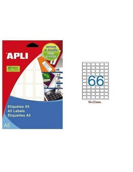 ETIQUETA LASER APLI DE 16X22 MM A5