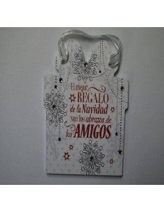TARJETA DE NAVIDAD EL MEJOR REGALO DE LA NAVIDAD SON LOS ABRAZOS DE LOS AMIGOS