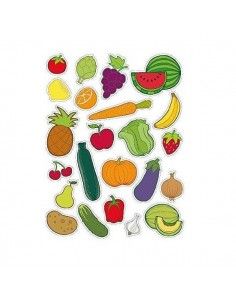 GOMETS REMOVIBLES DE FRUTAS Y VERDURAS 12 HOJAS