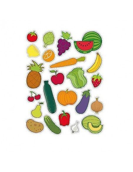 GOMETS REMOVIBLES DE FRUTAS Y VERDURAS 12 HOJAS
