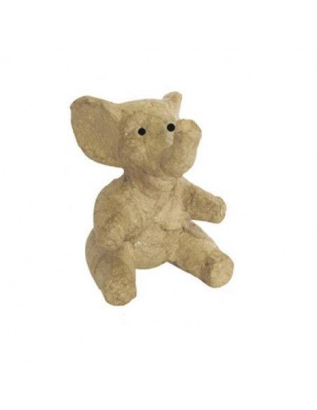 ELEFANTE SENTADO DE CARTON PIEDRA PARA DECOPATCH 11X10X17 CM