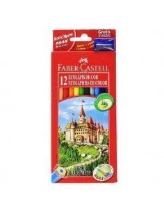 PINTURAS FABER CASTELL CAJA DE ECOLAPICES 12 COLORES