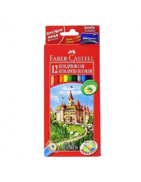 PINTURAS FABER CASTELL CAJA DE ECOLAPICES 12 COLORES