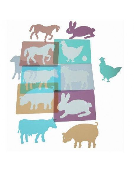 Plantilla translúcida animales de granja Henbea para manualidades