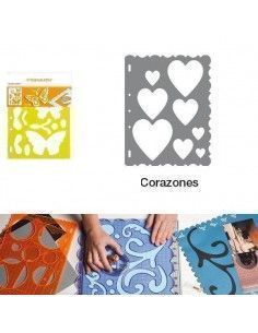 PLANTILLAS DE CORTE TRANSPARENTES CON FORMAS PARA SCRAPBOOKING MODELO CORAZONES