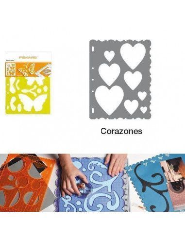 PLANTILLAS DE CORTE TRANSPARENTES CON FORMAS PARA SCRAPBOOKING MODELO CORAZONES