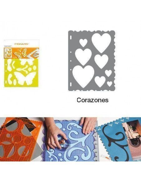 PLANTILLAS DE CORTE TRANSPARENTES CON FORMAS PARA SCRAPBOOKING MODELO CORAZONES