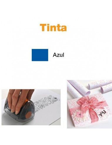 TINTA PARA RODILLO CONTINUO DE FISKARS O RUEDA DE ESTAMPACIÓN TAMPON DE COLOR AZUL
